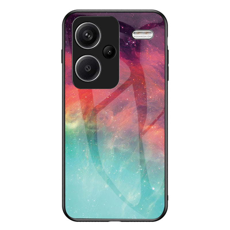 For Xiaomi Redmi Note 13 Pro+ 5G Case Slim-Fit Starry Sky Pattern Tempered Glass+PC+TPU Smart Phone Cover - Color Starry Sky