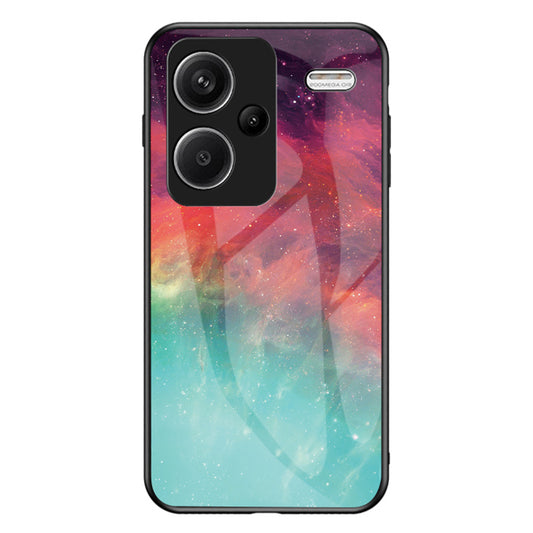 For Xiaomi Redmi Note 13 Pro+ 5G Case Slim-Fit Starry Sky Pattern Tempered Glass+PC+TPU Smart Phone Cover - Color Starry Sky