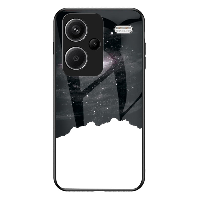 For Xiaomi Redmi Note 13 Pro+ 5G Case Slim-Fit Starry Sky Pattern Tempered Glass+PC+TPU Smart Phone Cover - Cosmic Starry Sky