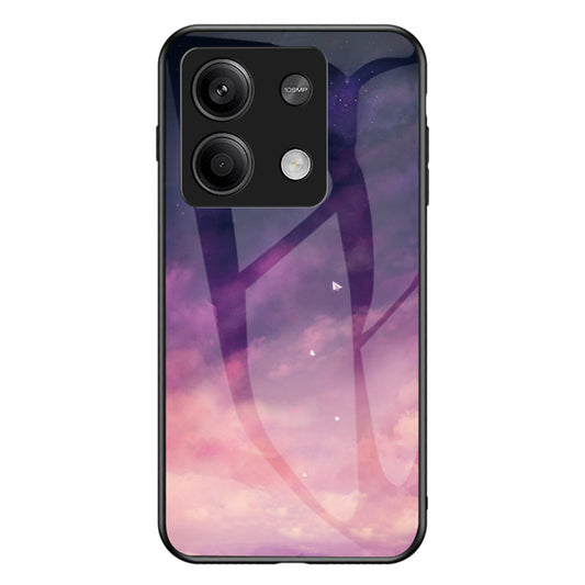 For Xiaomi Redmi Note 13 5G Case Tempered Glass+PC+TPU Phone Back Protector with Starry Sky Pattern - Dream Starry Sky