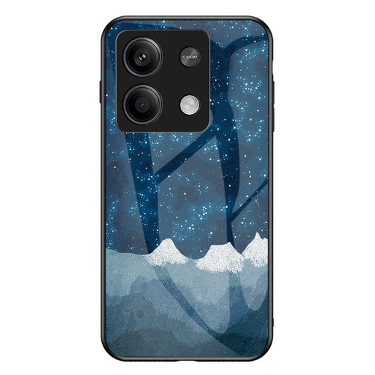 For Xiaomi Redmi Note 13 5G Case Tempered Glass+PC+TPU Phone Back Protector with Starry Sky Pattern - Scattering Starry