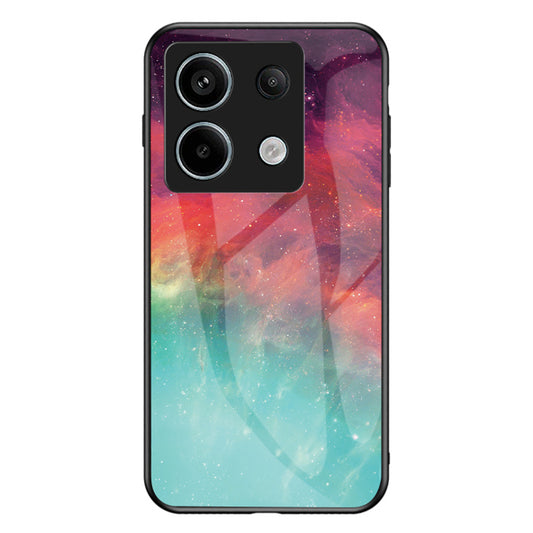 Phone Cover for Xiaomi Redmi Note 13 Pro 5G / Poco X6 5G Case Tempered Glass+PC+TPU Starry Sky Pattern Shell - Color Starry Sky