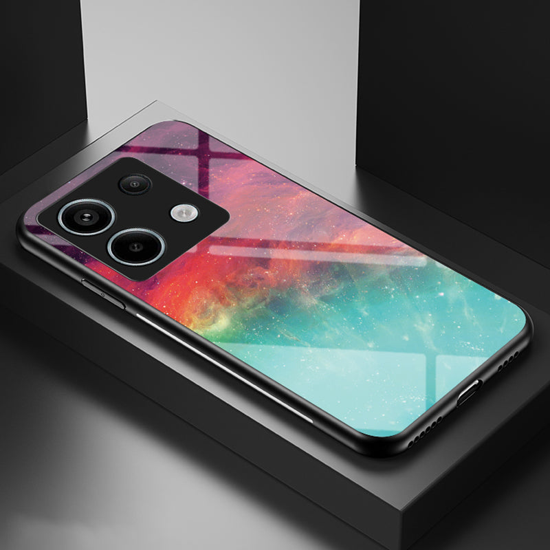 Phone Cover for Xiaomi Redmi Note 13 Pro 5G / Poco X6 5G Case Tempered Glass+PC+TPU Starry Sky Pattern Shell - Color Starry Sky
