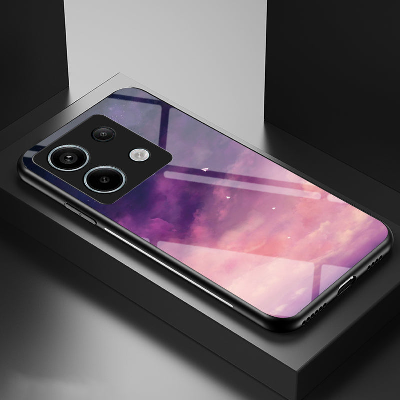 Phone Cover for Xiaomi Redmi Note 13 Pro 5G / Poco X6 5G Case Tempered Glass+PC+TPU Starry Sky Pattern Shell - Dream Starry Sky
