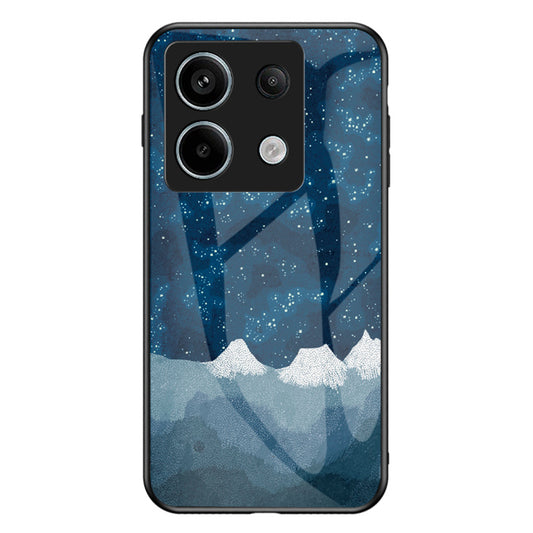 Phone Cover for Xiaomi Redmi Note 13 Pro 5G / Poco X6 5G Case Tempered Glass+PC+TPU Starry Sky Pattern Shell - Scattering Starry