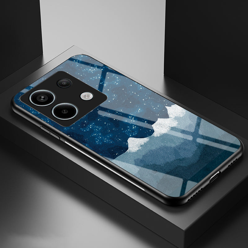 Phone Cover for Xiaomi Redmi Note 13 Pro 5G / Poco X6 5G Case Tempered Glass+PC+TPU Starry Sky Pattern Shell - Scattering Starry