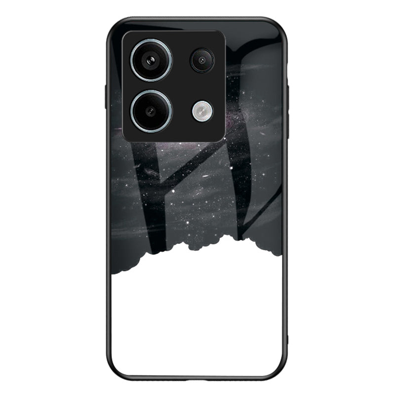 Phone Cover for Xiaomi Redmi Note 13 Pro 5G / Poco X6 5G Case Tempered Glass+PC+TPU Starry Sky Pattern Shell - Cosmic Starry Sky