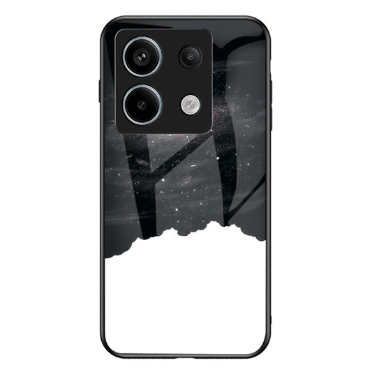 Phone Cover for Xiaomi Redmi Note 13 Pro 5G / Poco X6 5G Case Tempered Glass+PC+TPU Starry Sky Pattern Shell - Cosmic Starry Sky