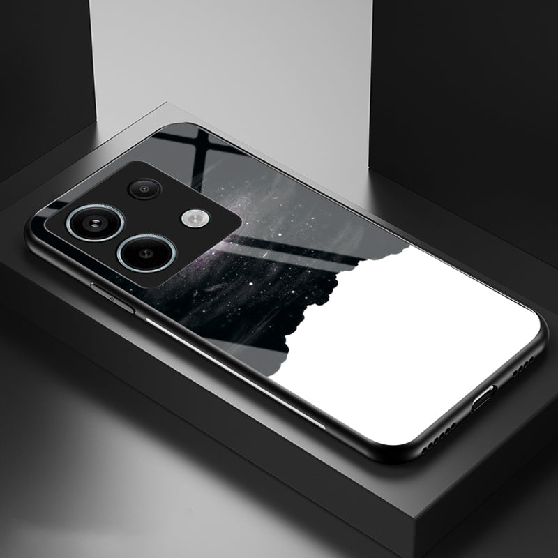Phone Cover for Xiaomi Redmi Note 13 Pro 5G / Poco X6 5G Case Tempered Glass+PC+TPU Starry Sky Pattern Shell - Cosmic Starry Sky