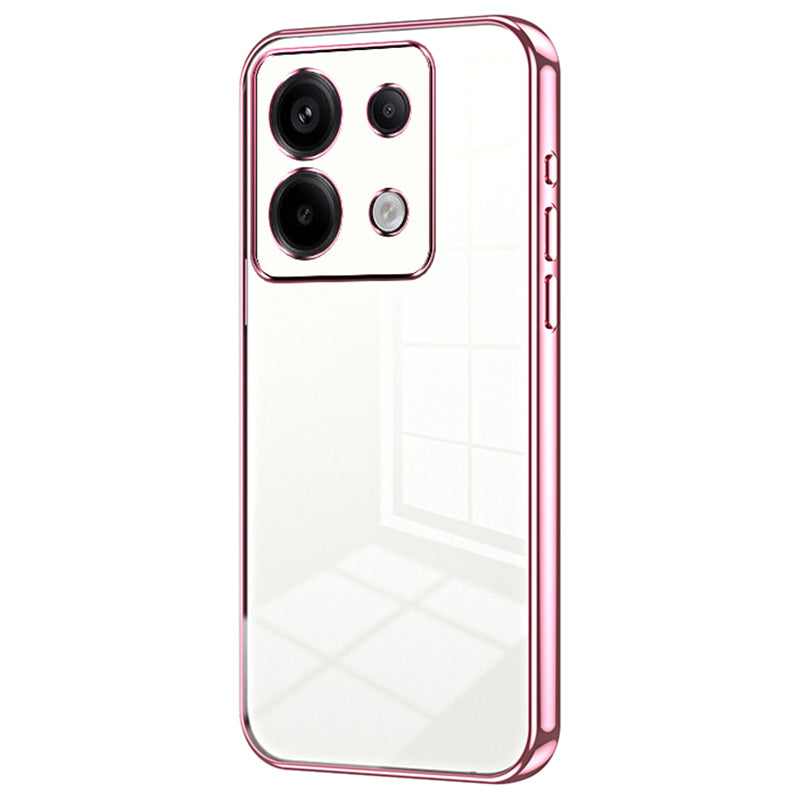 For Xiaomi Redmi Note 13 Pro 5G / Poco X6 5G Case Scratch-resistant TPU Electroplated Precise Lens Cutout Phone Shell - Pink