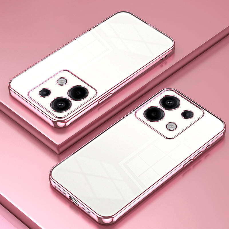 For Xiaomi Redmi Note 13 Pro 5G / Poco X6 5G Case Scratch-resistant TPU Electroplated Precise Lens Cutout Phone Shell - Pink