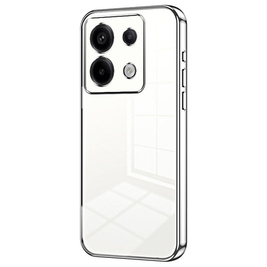 For Xiaomi Redmi Note 13 Pro 5G / Poco X6 5G Case Scratch-resistant TPU Electroplated Precise Lens Cutout Phone Shell - Silver