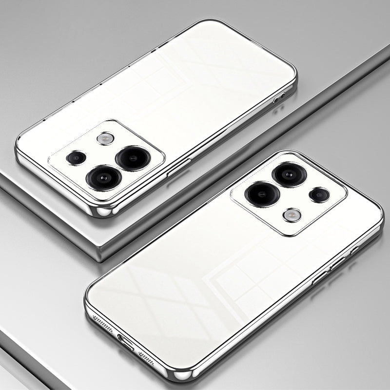 For Xiaomi Redmi Note 13 Pro 5G / Poco X6 5G Case Scratch-resistant TPU Electroplated Precise Lens Cutout Phone Shell - Silver