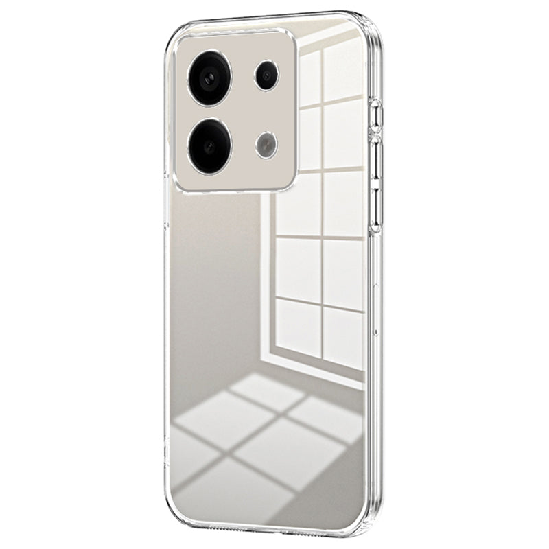 For Xiaomi Redmi Note 13 Pro 5G / Poco X6 5G Case Scratch-resistant TPU Electroplated Precise Lens Cutout Phone Shell - Transparent