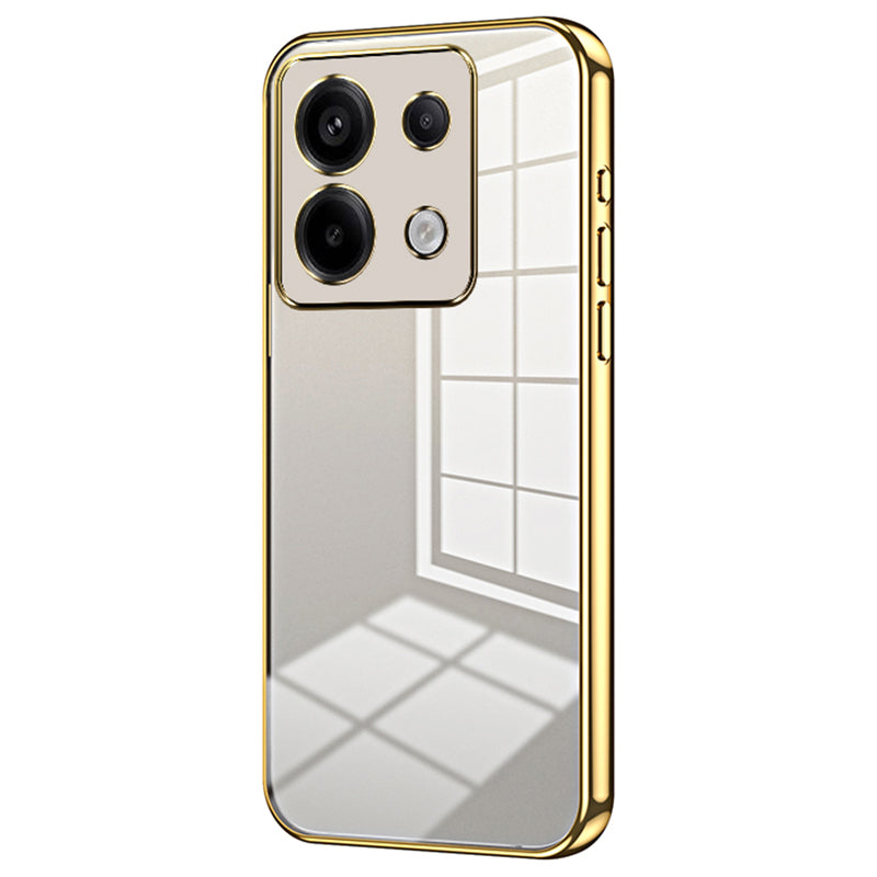 For Xiaomi Redmi Note 13 Pro 5G / Poco X6 5G Case Scratch-resistant TPU Electroplated Precise Lens Cutout Phone Shell - Gold