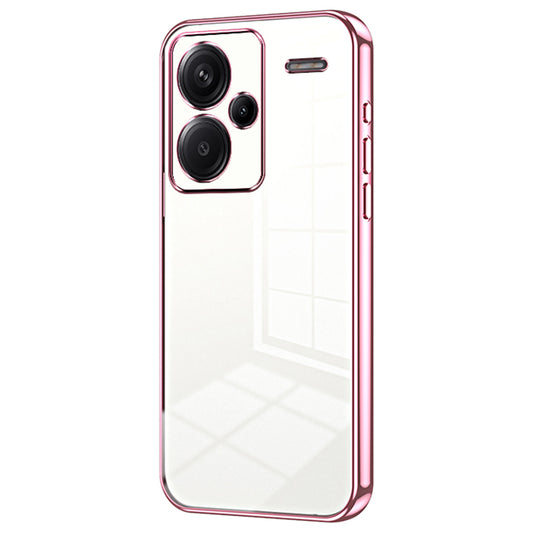 For Xiaomi Redmi Note 13 Pro+ 5G Case Crystal Clear Soft TPU Phone Shell with Precise Lens Cutout - Pink