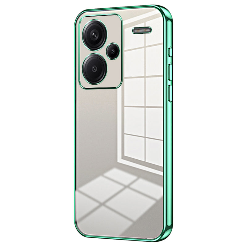 For Xiaomi Redmi Note 13 Pro+ 5G Case Crystal Clear Soft TPU Phone Shell with Precise Lens Cutout - Green