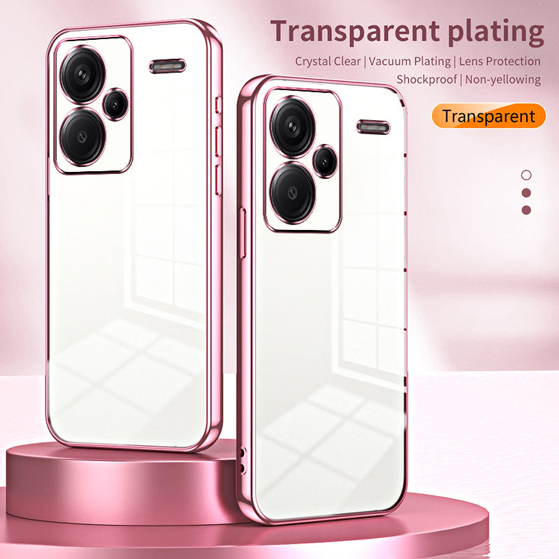For Xiaomi Redmi Note 13 Pro+ 5G Case Crystal Clear Soft TPU Phone Shell with Precise Lens Cutout - Gold