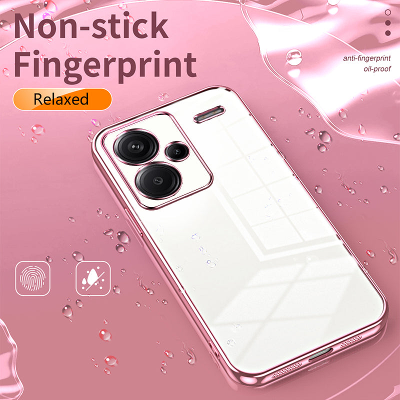 For Xiaomi Redmi Note 13 Pro+ 5G Case Crystal Clear Soft TPU Phone Shell with Precise Lens Cutout - Gold