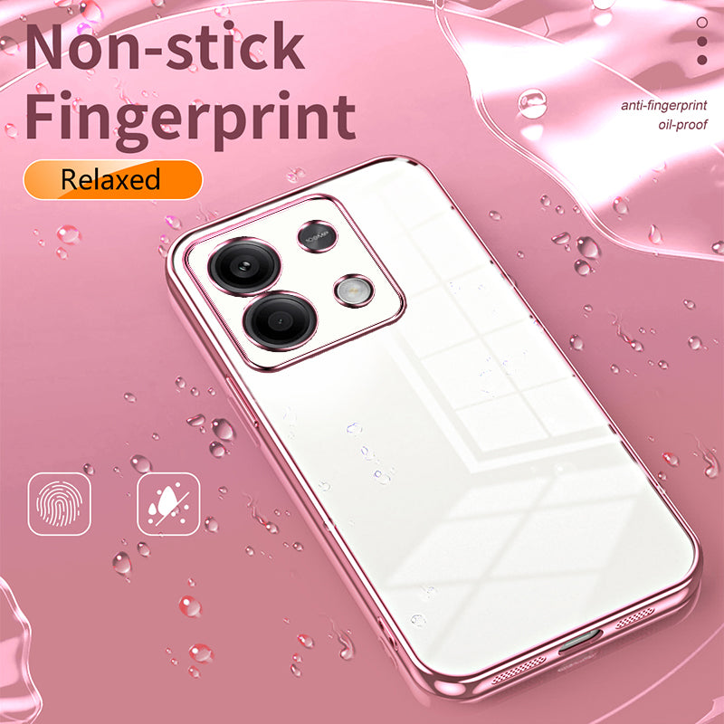 For Xiaomi Redmi Note 13 5G Cell Phone Case Electroplated Crystal Clear Cover with Precise Lens Cutout - Blue