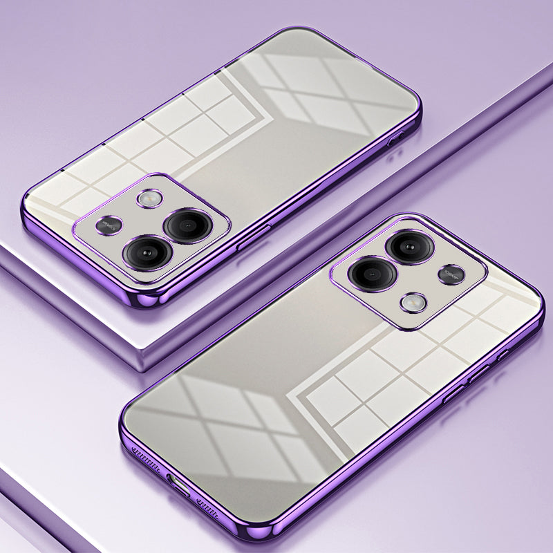 For Xiaomi Redmi Note 13 5G Cell Phone Case Electroplated Crystal Clear Cover with Precise Lens Cutout - Purple