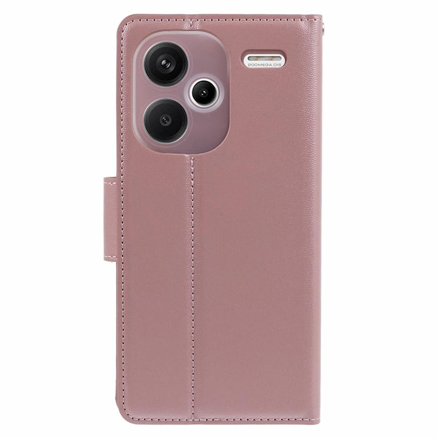 HANMAN Mill Series for Xiaomi Redmi Note 13 Pro+ 5G Case PU Leather Wallet Phone Stand Cover - Rose Gold