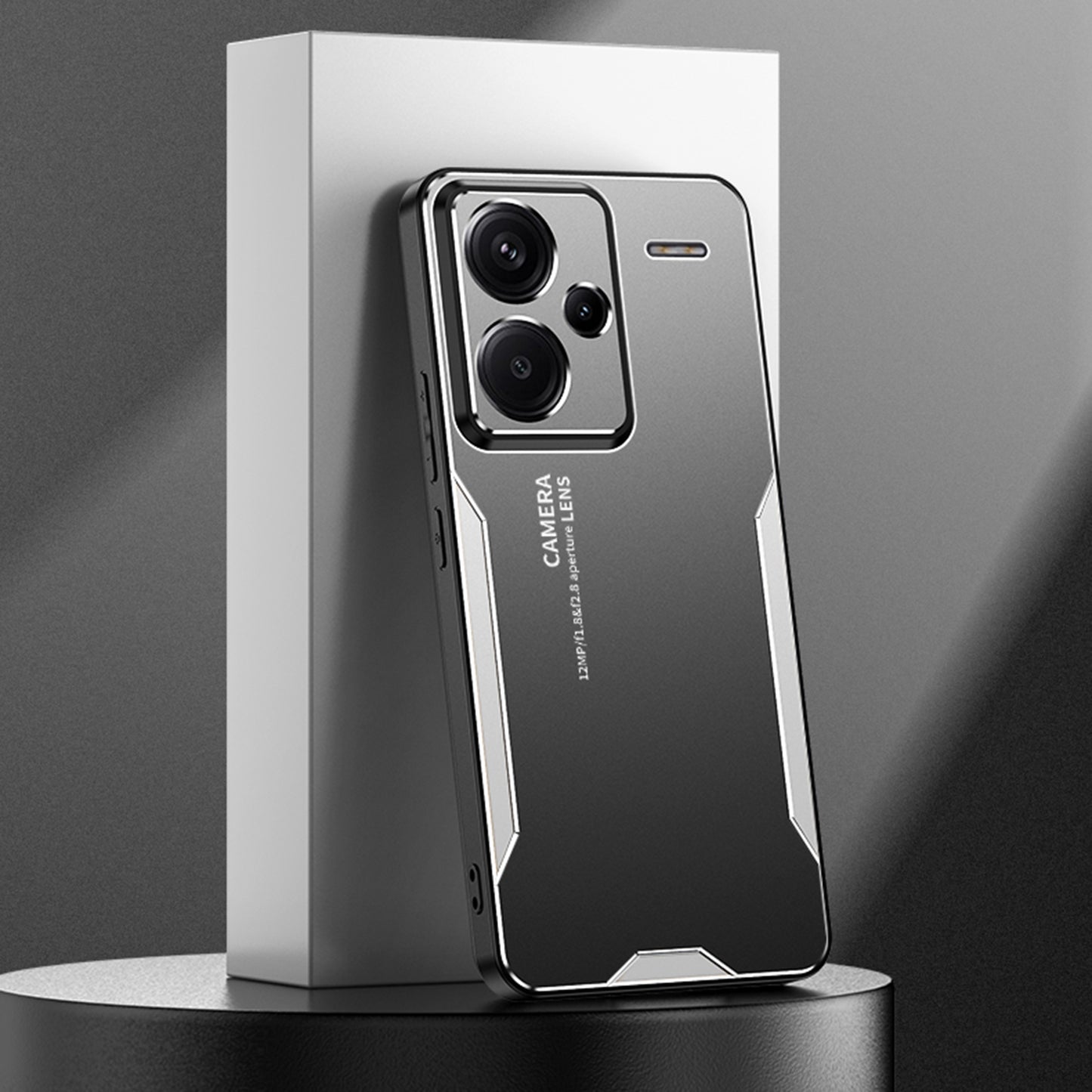 For Xiaomi Redmi Note 13 Pro+ 5G Case Aluminium Alloy+TPU+PC Airbag Protection Protective Shell with Lens Cover - Silver