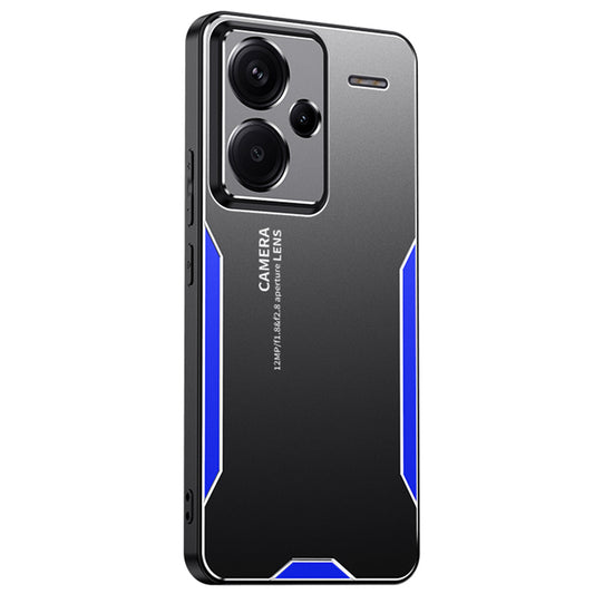 For Xiaomi Redmi Note 13 Pro+ 5G Case Aluminium Alloy+TPU+PC Airbag Protection Protective Shell with Lens Cover - Blue