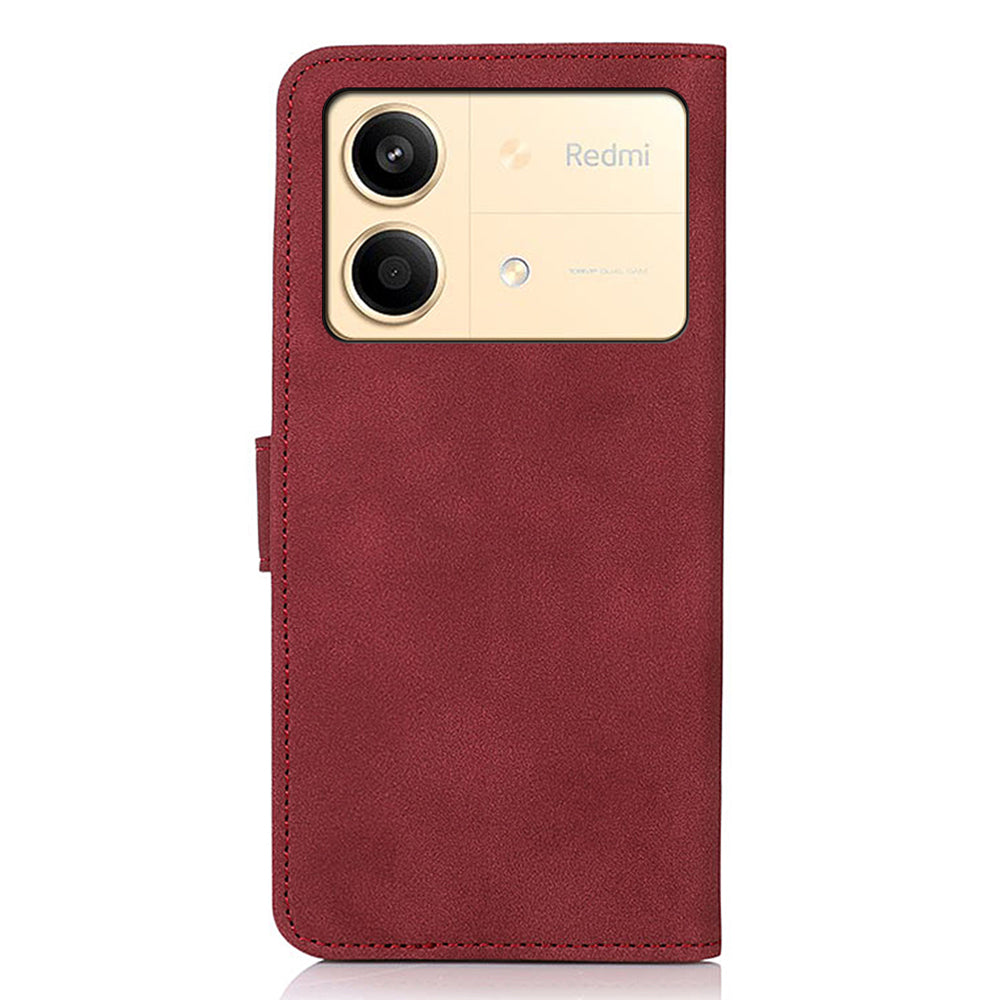 KHAZNEH For Xiaomi Redmi Note 13R Pro 5G Case TPU+PU Leather Wallet Stand Phone Cover - Red
