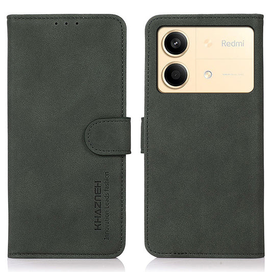 KHAZNEH For Xiaomi Redmi Note 13R Pro 5G Case TPU+PU Leather Wallet Stand Phone Cover - Green