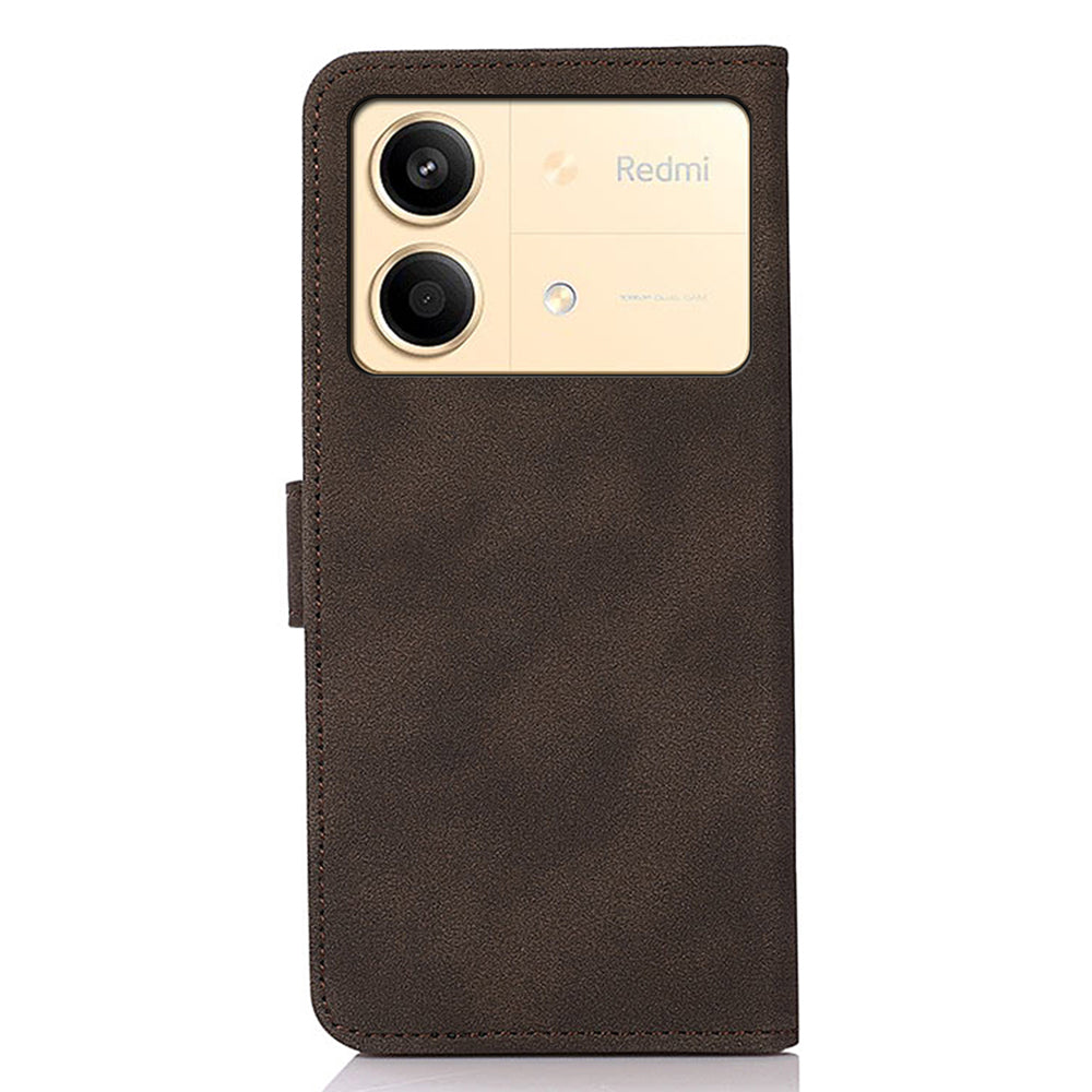 KHAZNEH For Xiaomi Redmi Note 13R Pro 5G Case TPU+PU Leather Wallet Stand Phone Cover - Brown