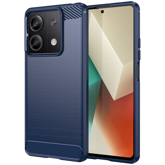 For Xiaomi Redmi Note 13 5G Cell Phone Shell Case TPU Carbon Fiber Texture Shell Cover - Blue