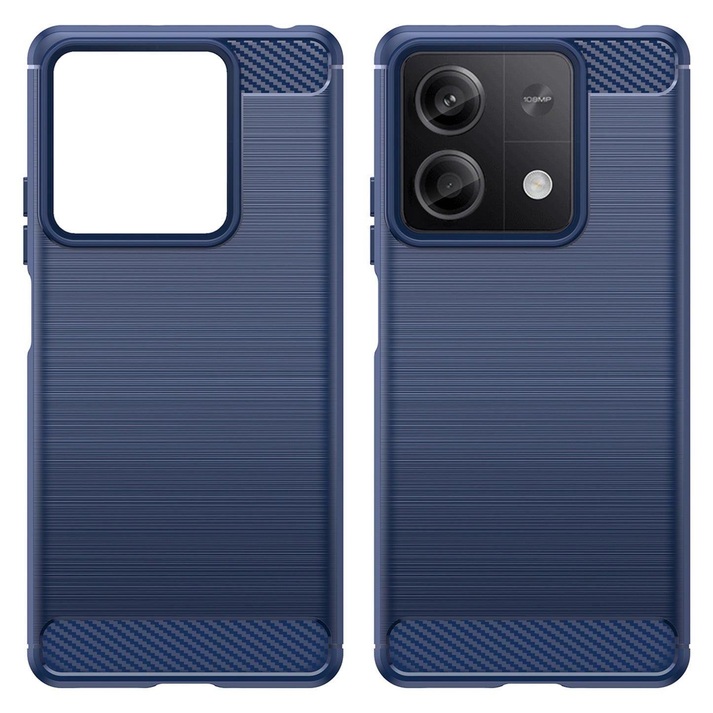 For Xiaomi Redmi Note 13 5G Cell Phone Shell Case TPU Carbon Fiber Texture Shell Cover - Blue