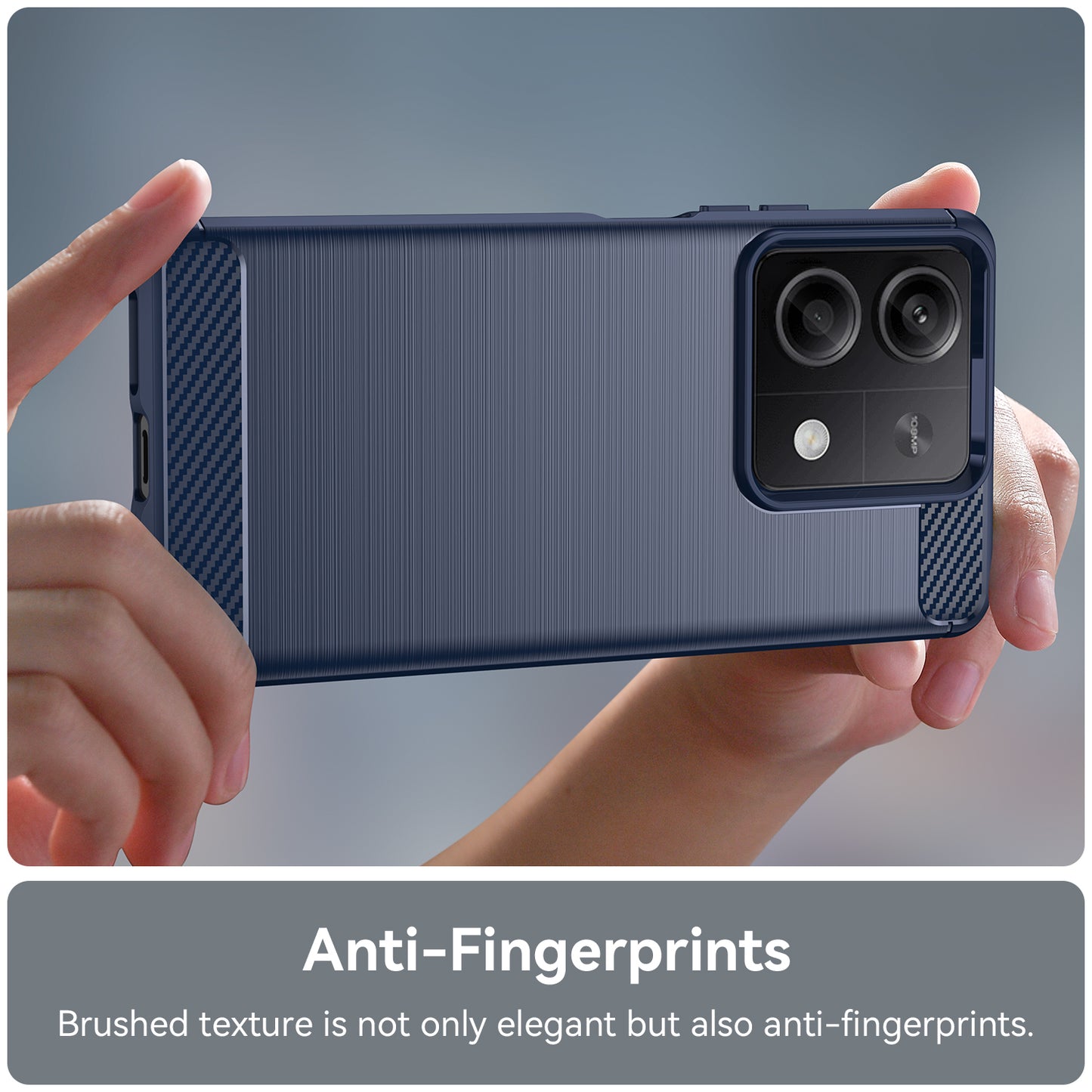For Xiaomi Redmi Note 13 5G Cell Phone Shell Case TPU Carbon Fiber Texture Shell Cover - Blue
