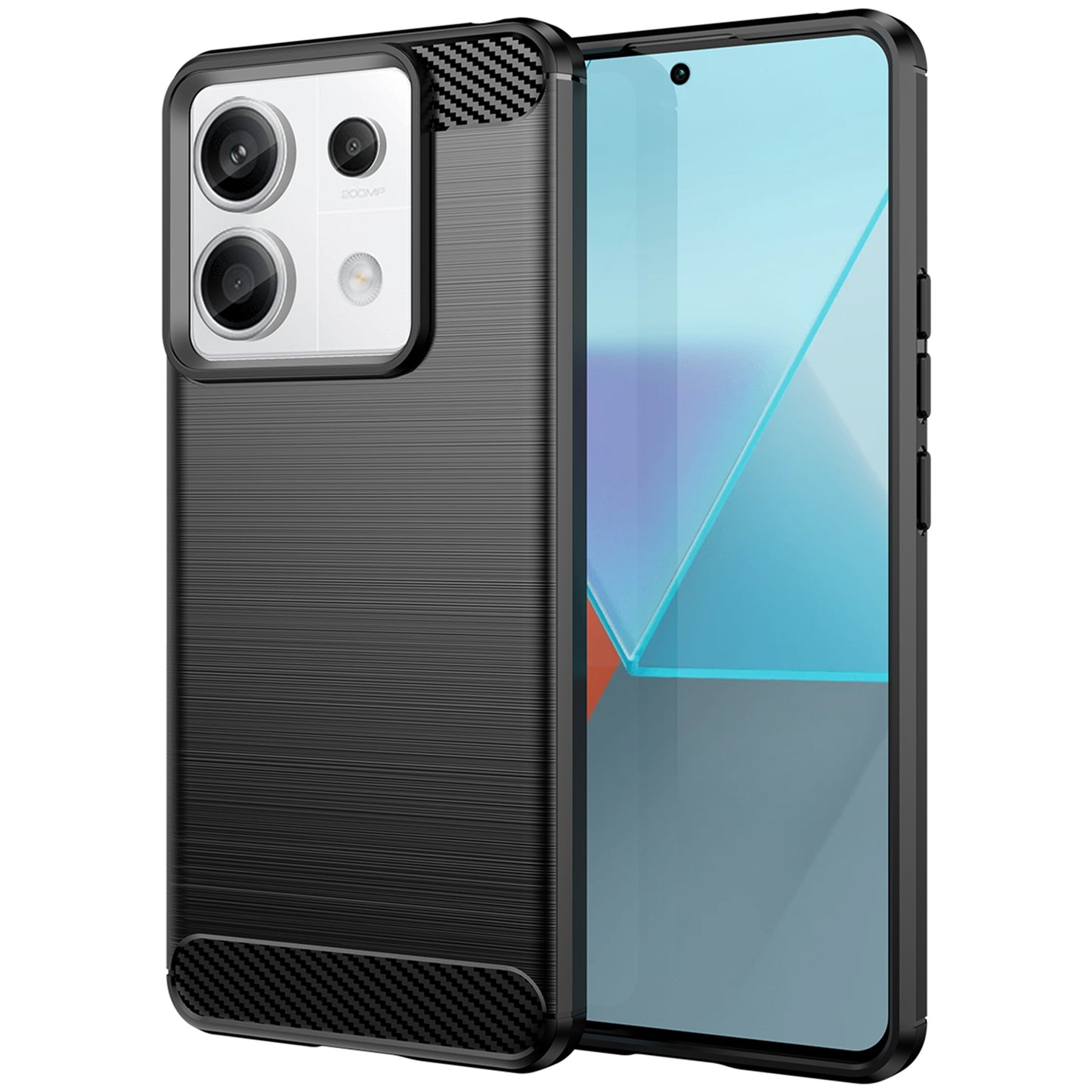 For Xiaomi Redmi Note 13 Pro 5G / Poco X6 5G TPU Cover Carbon Fiber Texture Cell Phone Case - Black