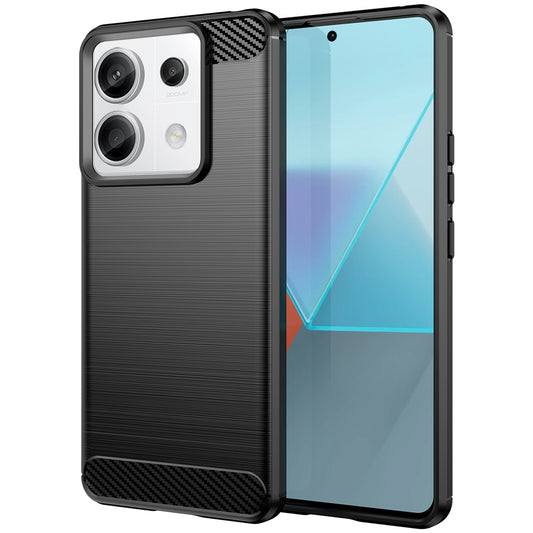 For Xiaomi Redmi Note 13 Pro 5G / Poco X6 5G TPU Cover Carbon Fiber Texture Cell Phone Case - Black