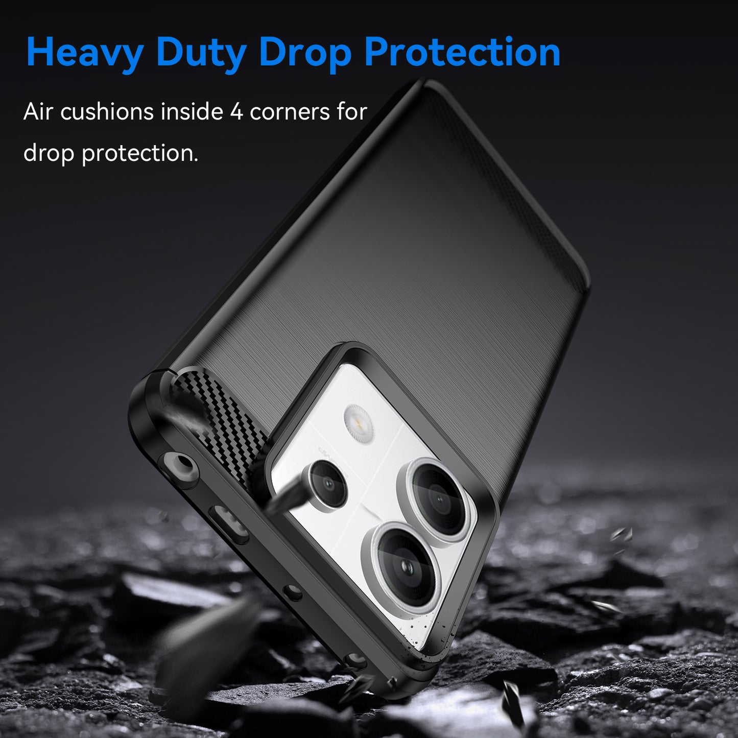 For Xiaomi Redmi Note 13 Pro 5G / Poco X6 5G TPU Cover Carbon Fiber Texture Cell Phone Case - Black