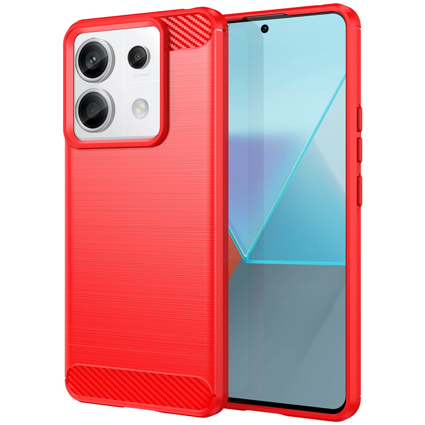 For Xiaomi Redmi Note 13 Pro 5G / Poco X6 5G TPU Cover Carbon Fiber Texture Cell Phone Case - Red
