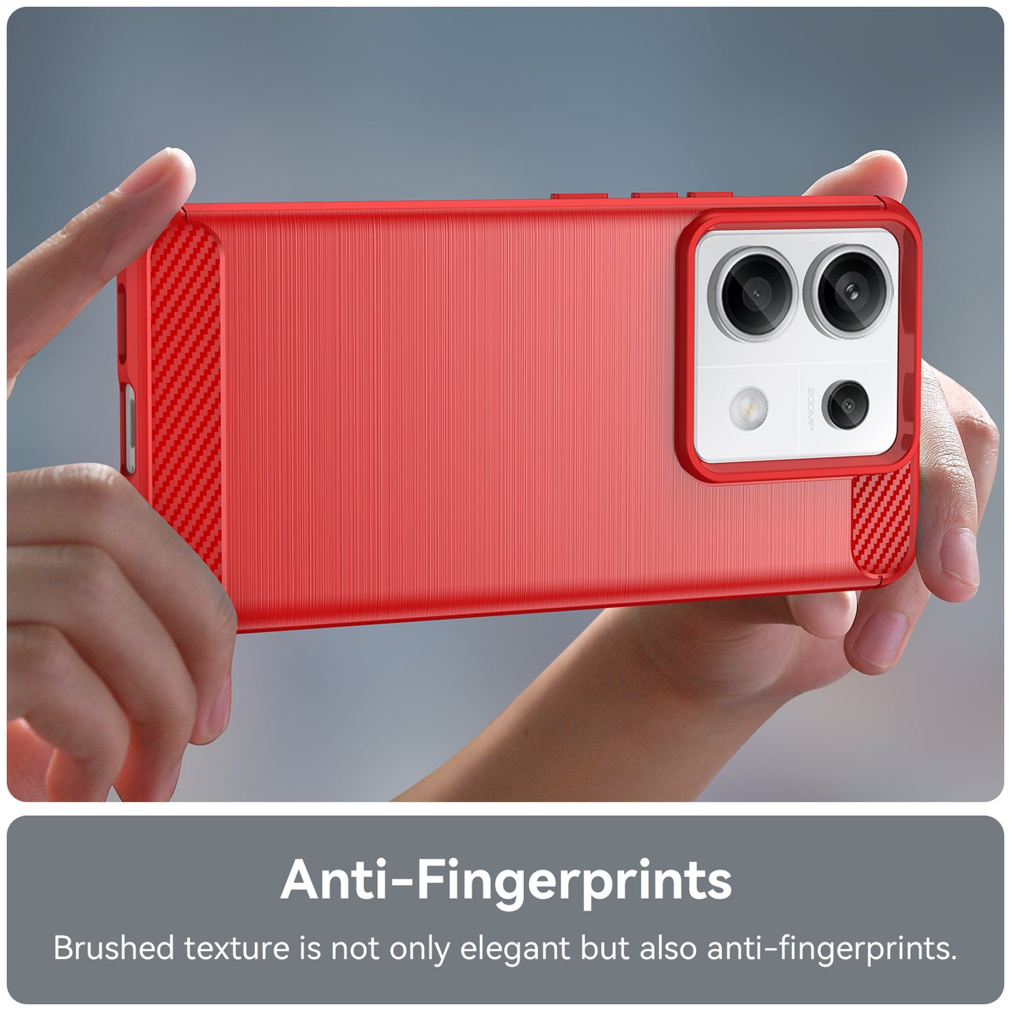 For Xiaomi Redmi Note 13 Pro 5G / Poco X6 5G TPU Cover Carbon Fiber Texture Cell Phone Case - Red