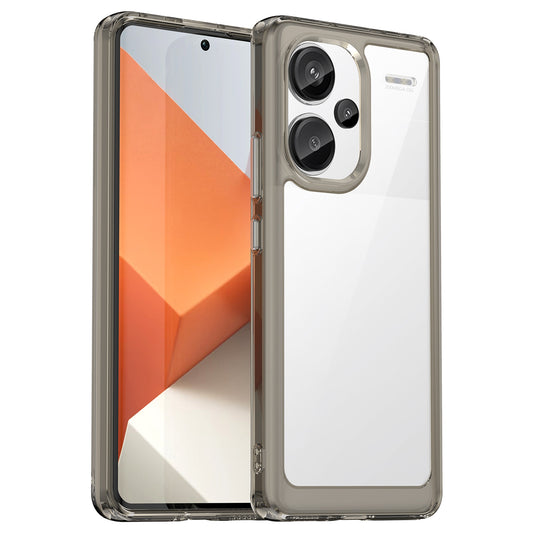 For Xiaomi Redmi Note 13 Pro+ 5G Phone Case TPU + Acrylic Cover Colorful Frame - Transparent Grey