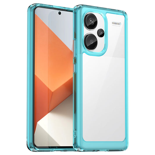 For Xiaomi Redmi Note 13 Pro+ 5G Phone Case TPU + Acrylic Cover Colorful Frame - Transparent Blue