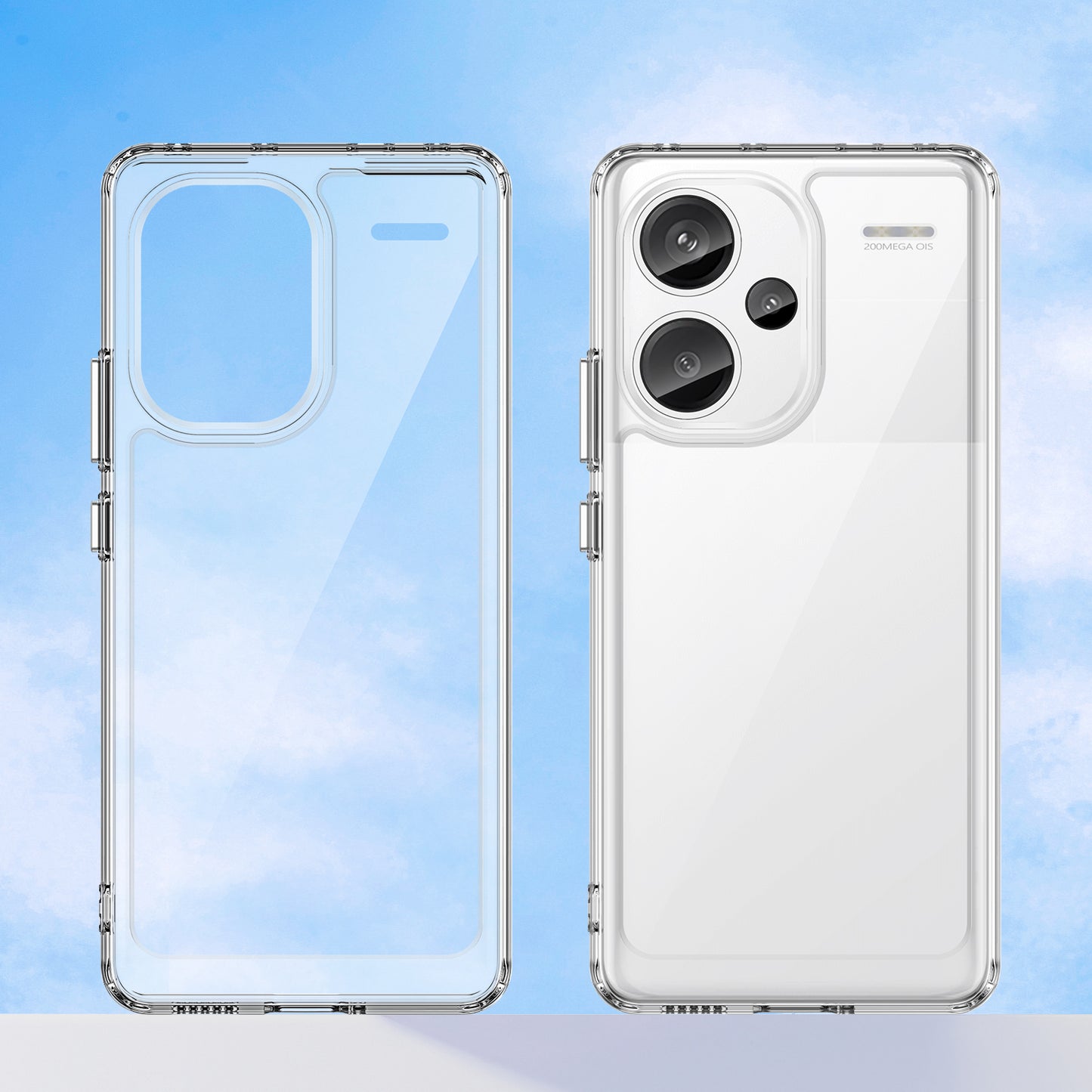 For Xiaomi Redmi Note 13 Pro+ 5G Phone Case TPU + Acrylic Cover Colorful Frame - Transparent