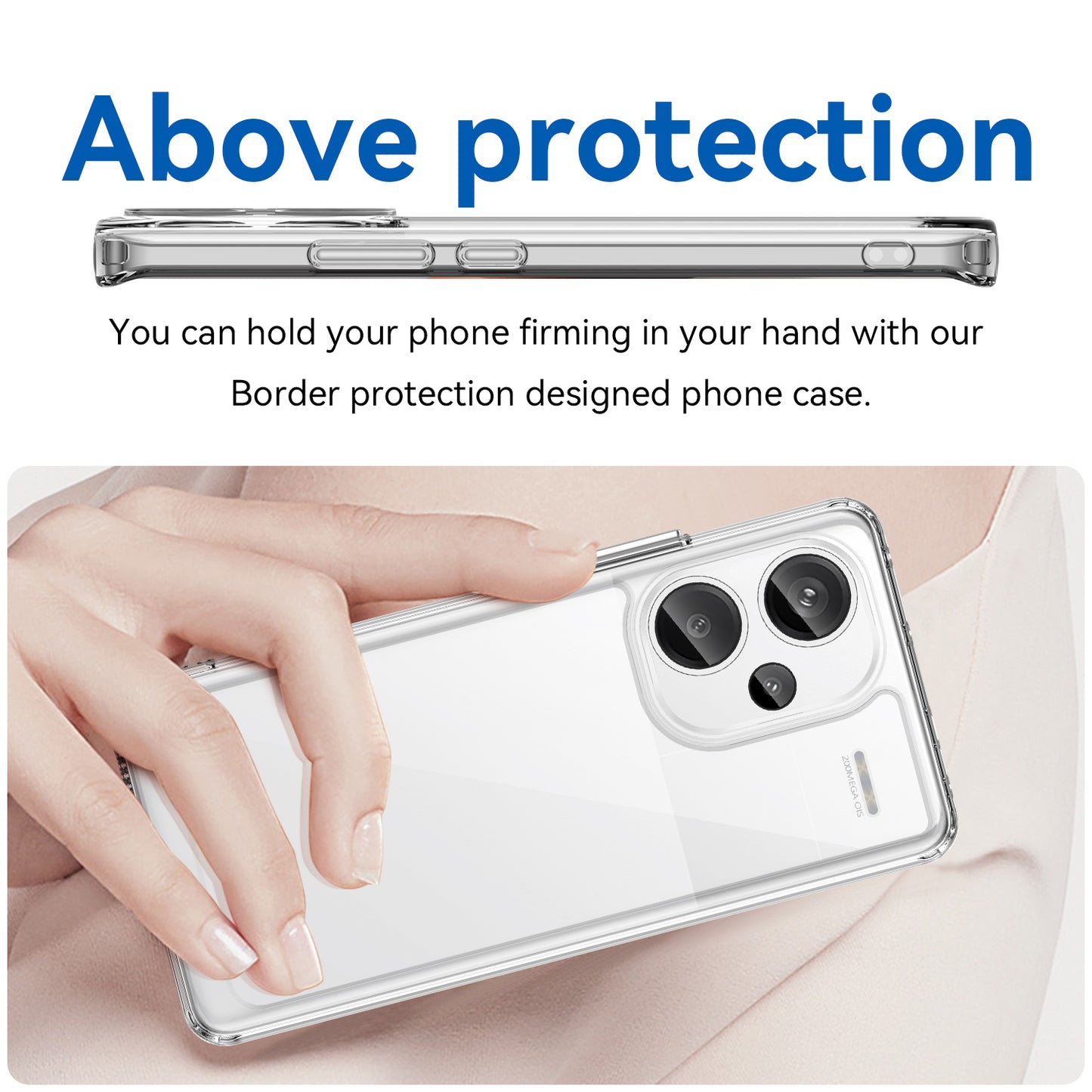 For Xiaomi Redmi Note 13 Pro+ 5G Phone Case TPU + Acrylic Cover Colorful Frame - Transparent
