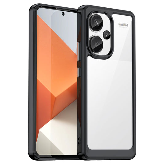 For Xiaomi Redmi Note 13 Pro+ 5G Phone Case TPU + Acrylic Cover Colorful Frame - Black