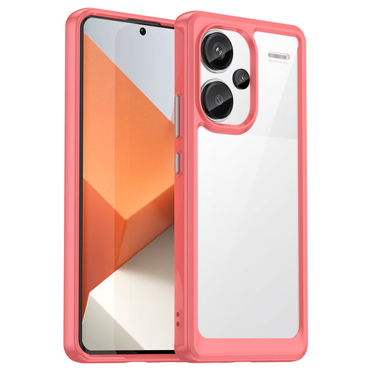 For Xiaomi Redmi Note 13 Pro+ 5G Phone Case TPU + Acrylic Cover Colorful Frame - Red