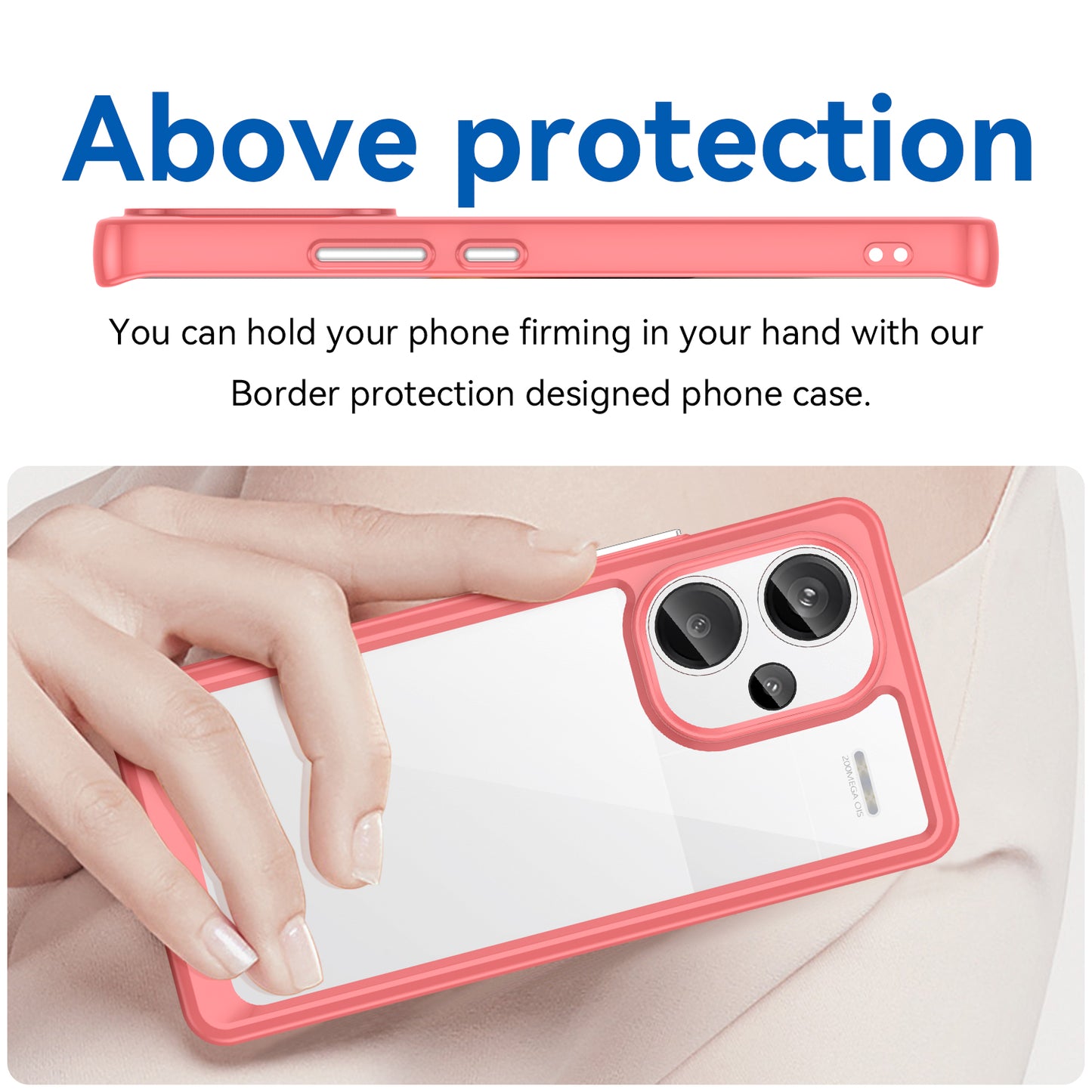 For Xiaomi Redmi Note 13 Pro+ 5G Phone Case TPU + Acrylic Cover Colorful Frame - Red