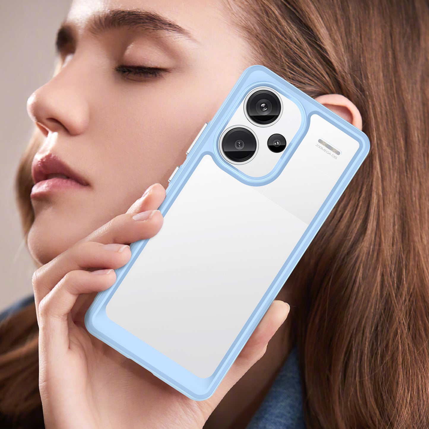 For Xiaomi Redmi Note 13 Pro+ 5G Phone Case TPU + Acrylic Cover Colorful Frame - Blue