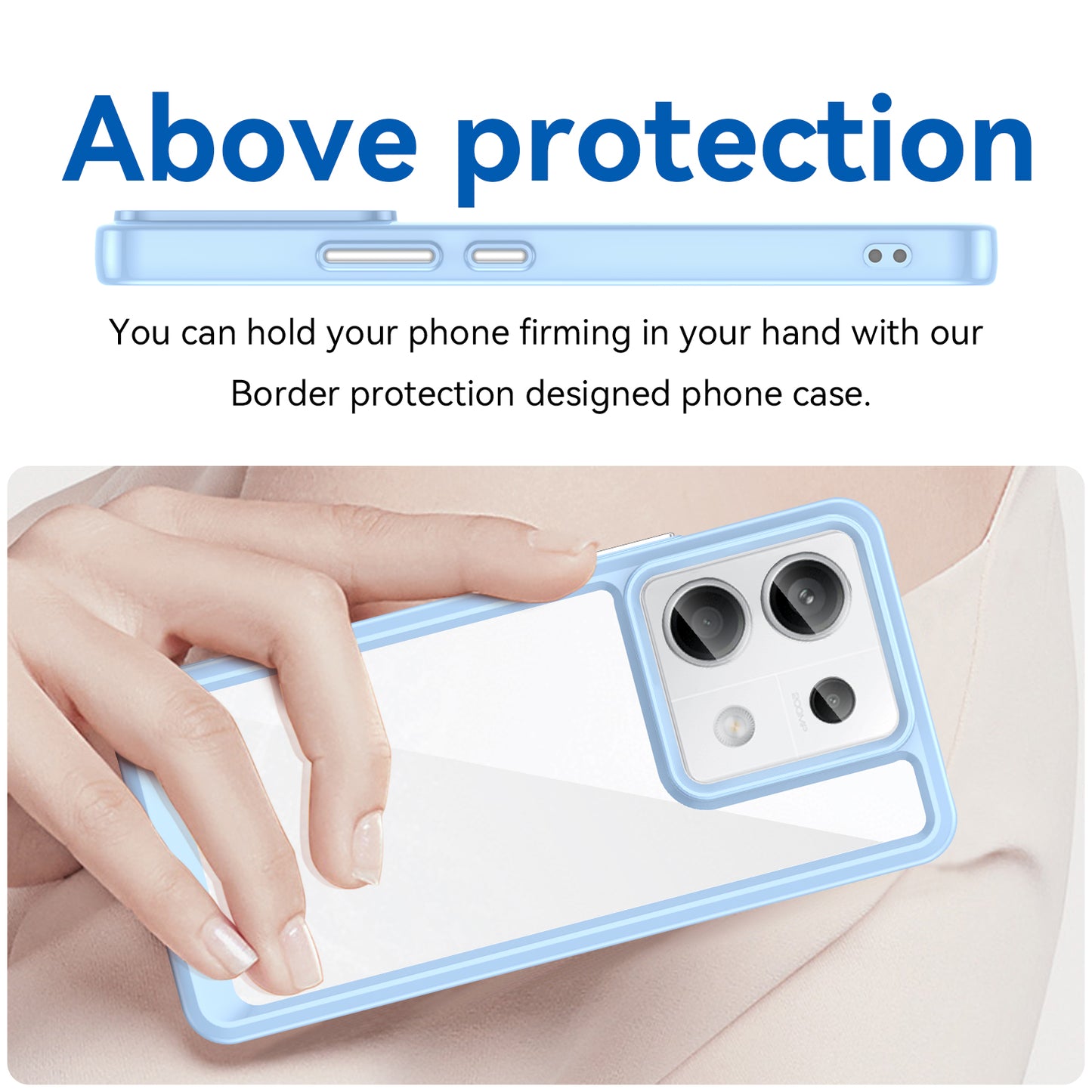 For Xiaomi Redmi Note 13 Pro 5G / Poco X6 5G Phone Case TPU+Acrylic Protective Cover - Blue