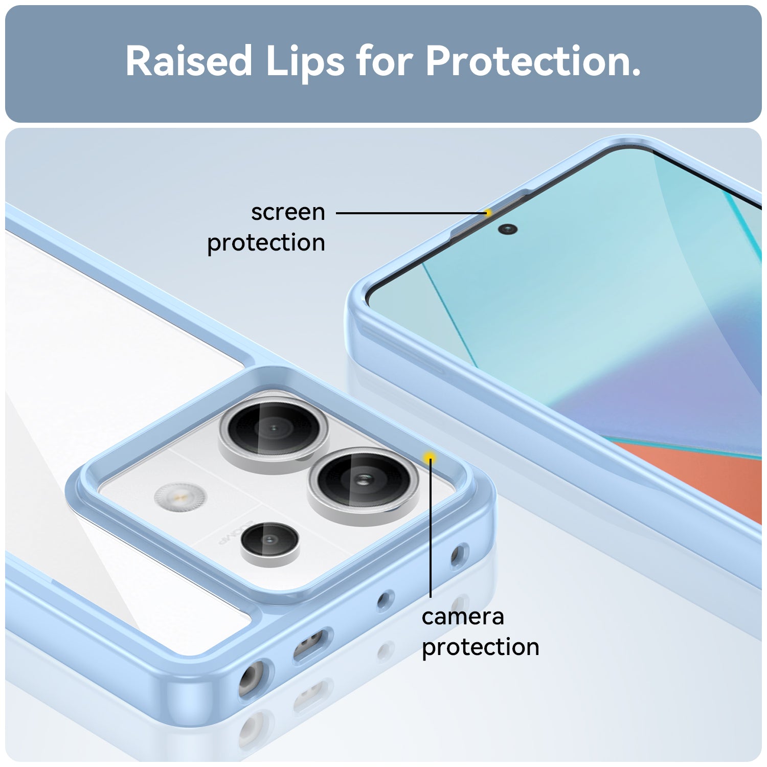 For Xiaomi Redmi Note 13 Pro 5G / Poco X6 5G Phone Case TPU+Acrylic Protective Cover - Blue