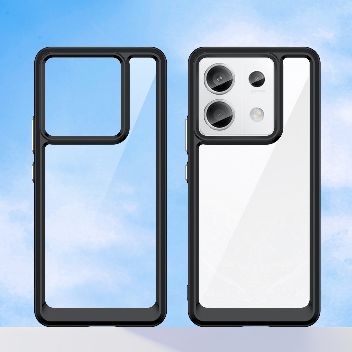 For Xiaomi Redmi Note 13 Pro 5G / Poco X6 5G Phone Case TPU+Acrylic Protective Cover - Black